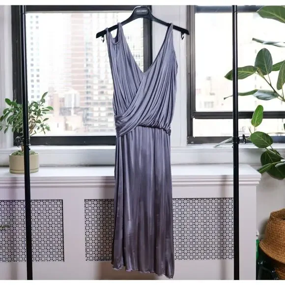 Alexander McQueen Vintage Gray Ruffle Dress S/S 2007 (Size IT44)